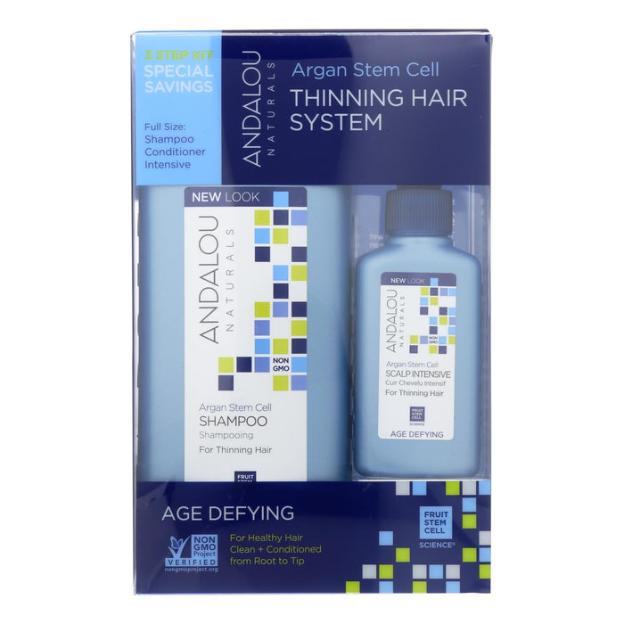 Andalou Naturals Thinning Hair System With Argan Fruit Stem Cells - 3 Pieces Biskets Pantry 