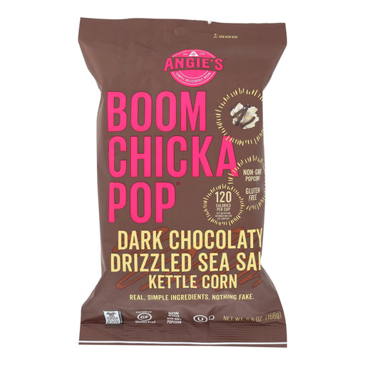 Angie's Kettle Corn  Dark Chocolaty Drizzled Sea Salt - Case Of 12 - 5.5 Oz Biskets Pantry 