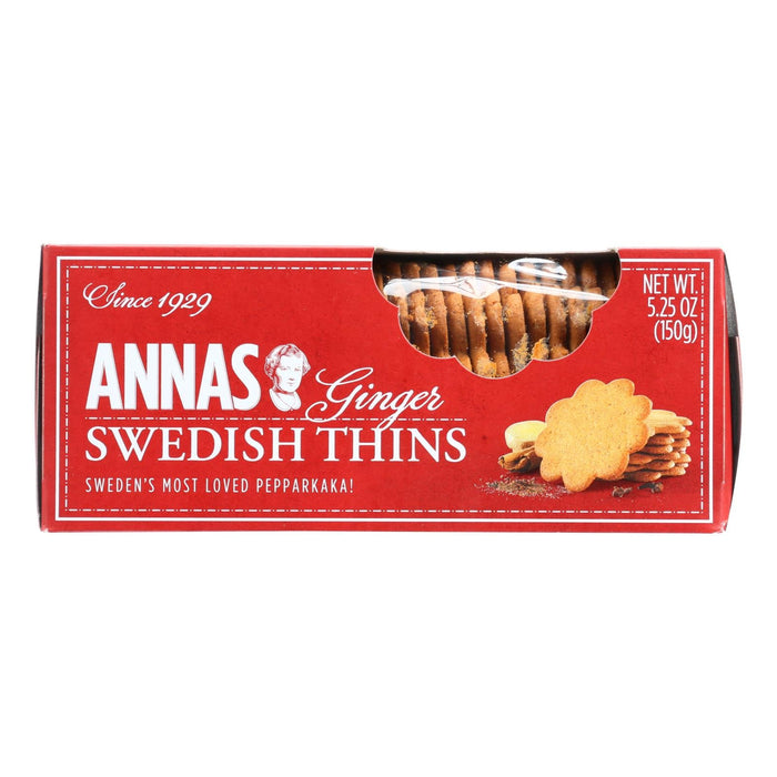 Annas Ginger Thins - Original - Case Of 12 - 5.25 Oz. Biskets Pantry 