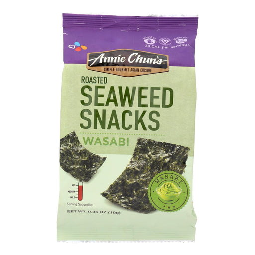 Annie Chun's Seaweed Snacks Roasted Wasabi - Case Of 12 - 0.35 Oz. Biskets Pantry 