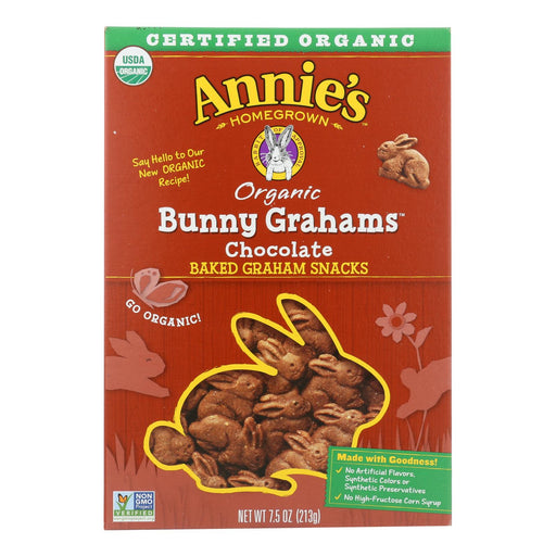 Annie's Homegrown Bunny Grahams Chocolate - Case Of 12 - 7.5 Oz Biskets Pantry 