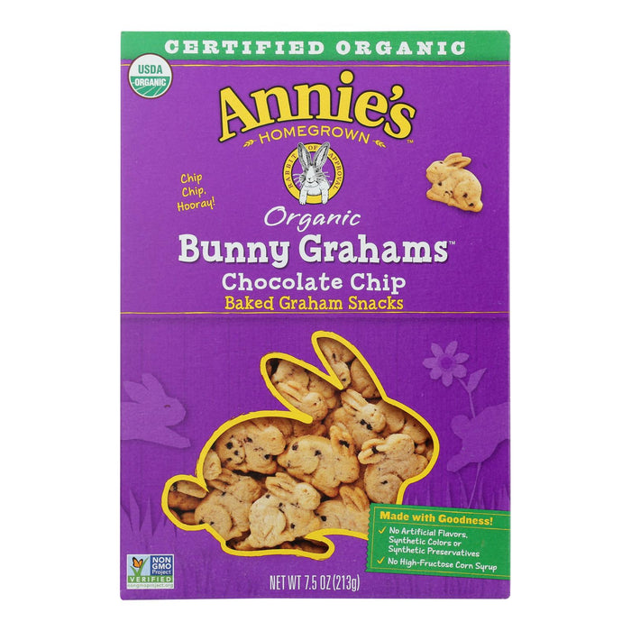 Annie's Homegrown Bunny Grahams Chocolate Chip - Case Of 12 - 7.5 Oz Biskets Pantry 