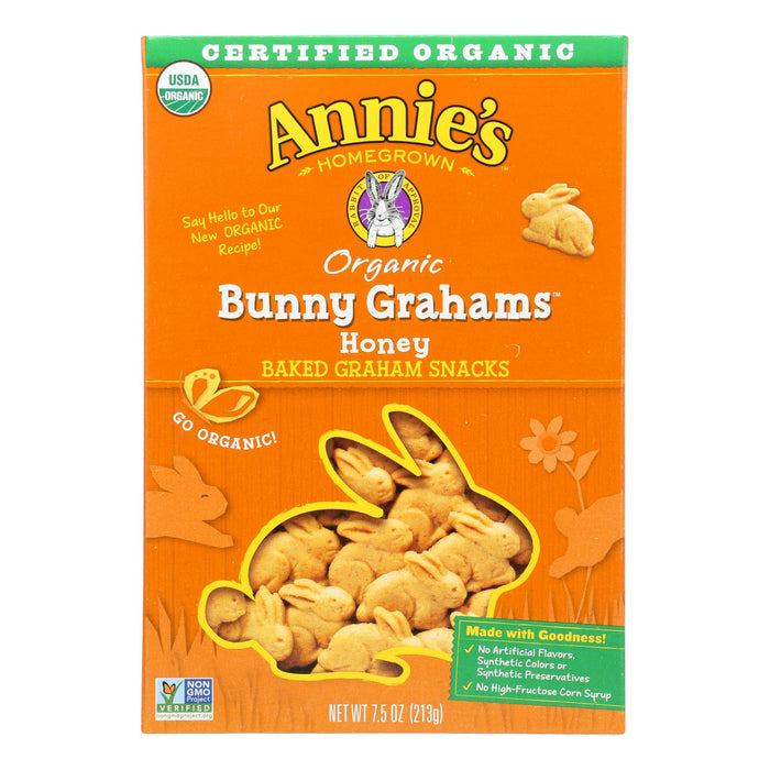 Annie's Homegrown Bunny Grahams Honey - Case Of 12 - 7.5 Oz Biskets Pantry 