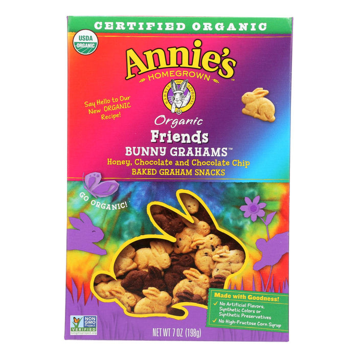 Annie's Homegrown Bunny Grahams Honey Chocolate And Chocolate Chip - Case Of 12 - 7 Oz Biskets Pantry 