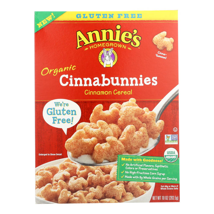 Annie's Homegrown Cereal Cinnabunnies - Case Of 10 - 10 Oz Biskets Pantry 