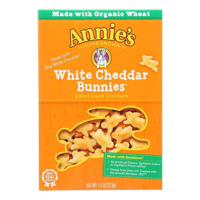 Annie's Homegrown - Crcker  Wht Chd Bunny - Case Of 12-7.5 Oz. Biskets Pantry 