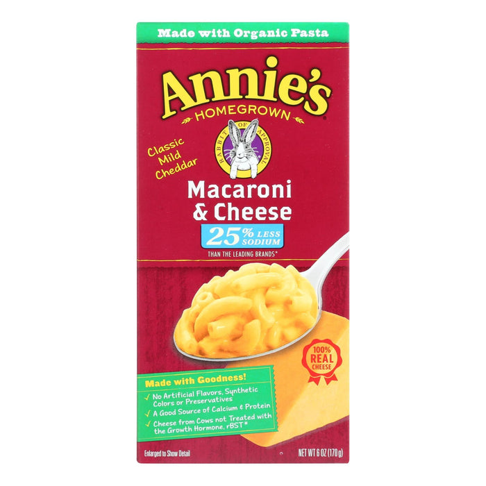 Annie's Homegrown Low Sodium Macaroni And Cheese - Case Of 12 - 6 Oz. Biskets Pantry 