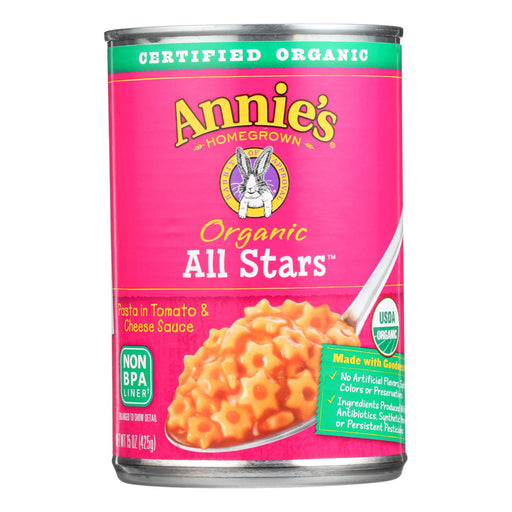 Annie's Homegrown Organic All Stars Pasta In Tomato And Cheese Sauce - Case Of 12 - 15 Oz. Biskets Pantry 