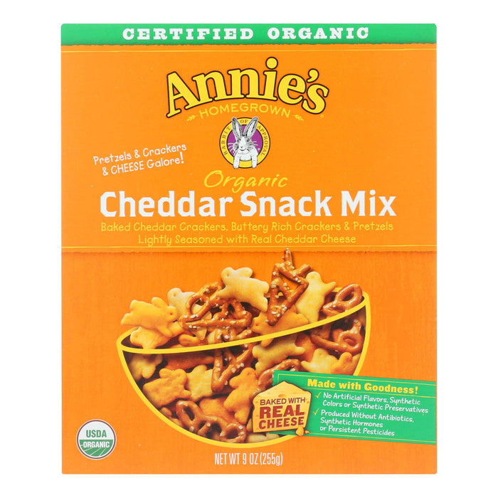Annie's Homegrown Organic Bunnies Cheddar Snack Mix - Case Of 12 - 9 Oz. Biskets Pantry 