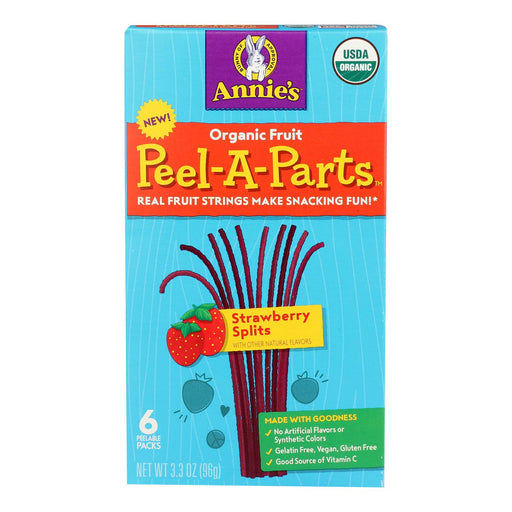 Annie's Homegrown - Peel-a-part Fruit Snacks Strawberry Peel - Case Of 8 - 3.3 Oz Biskets Pantry 