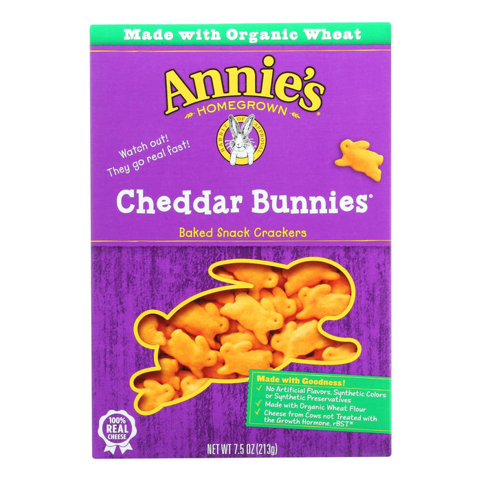 Annie's Homegrown - Snack Crackr  Ched Bun - Case Of 12-7.5 Oz. Biskets Pantry 
