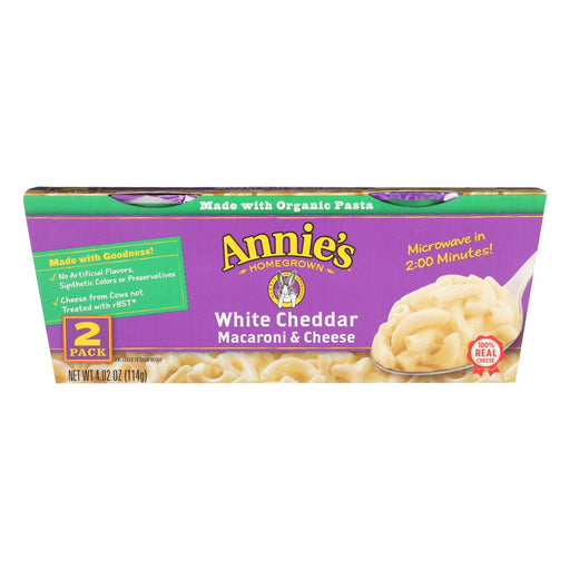 Annie's Homegrown White Cheddar Microwavable Macaroni And Cheese Cup - Case Of 6 - 4.02 Oz. Biskets Pantry 
