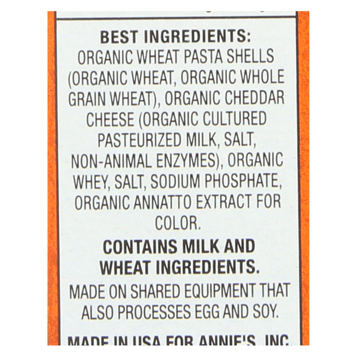 Annies Homegrown Macaroni And Cheese - Organic - Grass Fed - Shells And Real Aged Cheddar - 6 Oz - Case Of 12 Biskets Pantry 