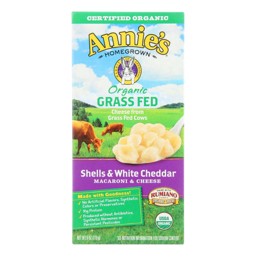 Annies Homegrown Macaroni And Cheese - Organic - Grass Fed - Shells And White Cheddar - 6 Oz - Case Of 12 Biskets Pantry 