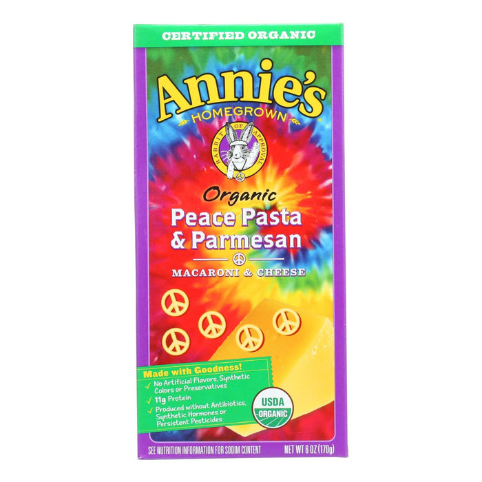 Annies Homegrown Macaroni And Cheese - Organic - Peace Pasta And Parmesan - 6 Oz - Case Of 12 Biskets Pantry 