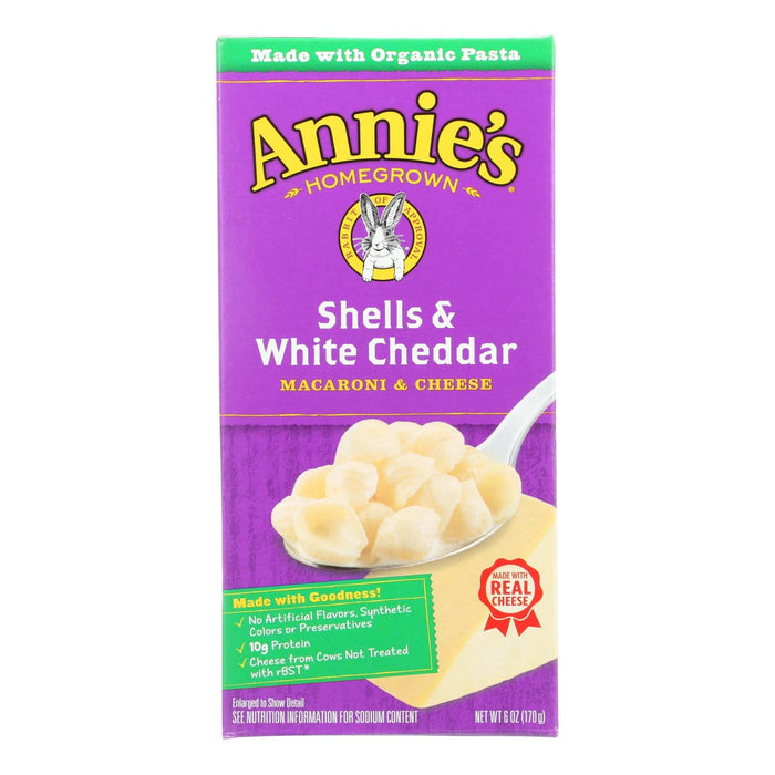 Annies Homegrown Macaroni And Cheese - Shells And White Cheddar - 6 Oz - Case Of 12 Biskets Pantry 