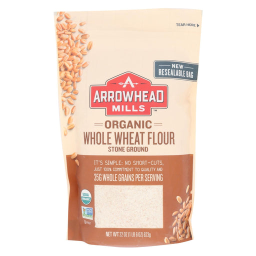 Arrowhead Mills - Organic Whole Wheat Flour - Stone Ground - Case Of 6 - 22 Oz. Biskets Pantry 