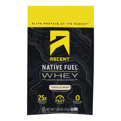 Ascent Native Fuel Whey Protein Powder Blend Vanilla Bean - Case Of 15 - 1.09 Oz Biskets Pantry 