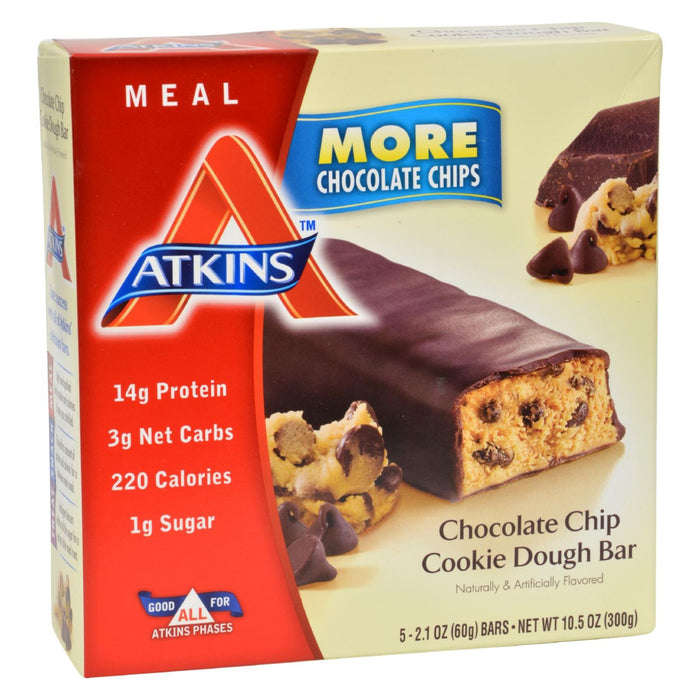 Atkins Advantage Bar Chocolate Chip Cookie Dough - 5 Bars Biskets Pantry 