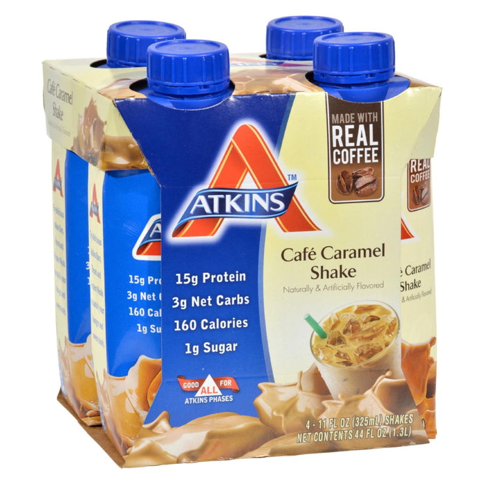 Atkins Advantage Rtd Shake Cafe Caramel - 11 Fl Oz Each / Pack Of 4 Biskets Pantry 