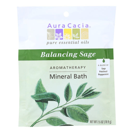 Aura Cacia - Aromatherapy Mineral Bath Balancing Sage - 2.5 Oz - Case Of 6 Biskets Pantry 