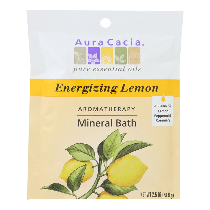 Aura Cacia - Aromatherapy Mineral Bath Energizing Lemon - 2.5 Oz - Case Of 6 Biskets Pantry 