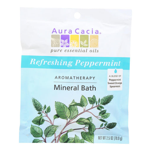 Aura Cacia - Aromatherapy Mineral Bath Peppermint Harvest - 2.5 Oz - Case Of 6 Biskets Pantry 