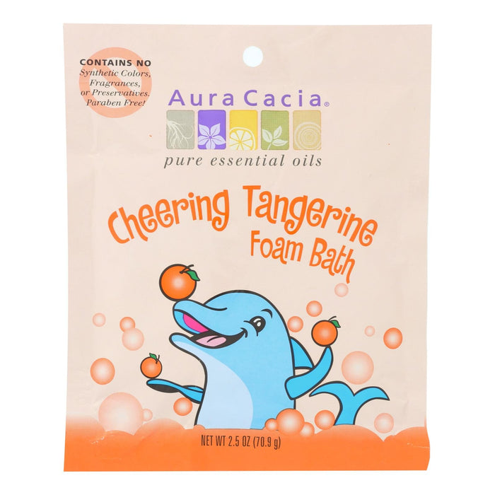 Aura Cacia - Cheering Foam Bath Tangerine And Sweet Orange Essential Oils - Case Of 6 - 2.5 Oz Biskets Pantry 