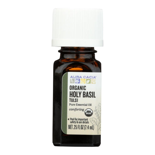 Aura Cacia - Essential Oil - Holy Basil - Case Of 1 - .25 Fl Oz. Biskets Pantry 