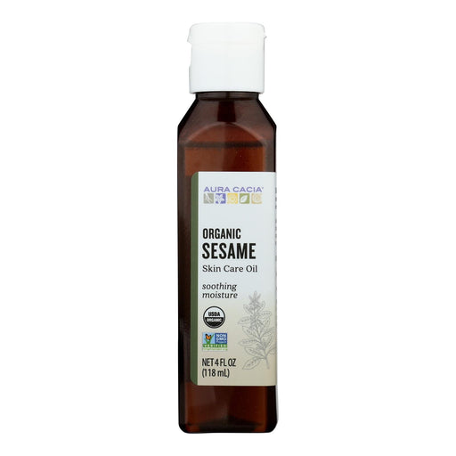 Aura Cacia - Organic Aromatherapy Sesame Oil - 4 Fl Oz Biskets Pantry 