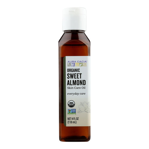 Aura Cacia - Organic Aromatherapy Sweet Almond Oil - 4 Fl Oz Biskets Pantry 