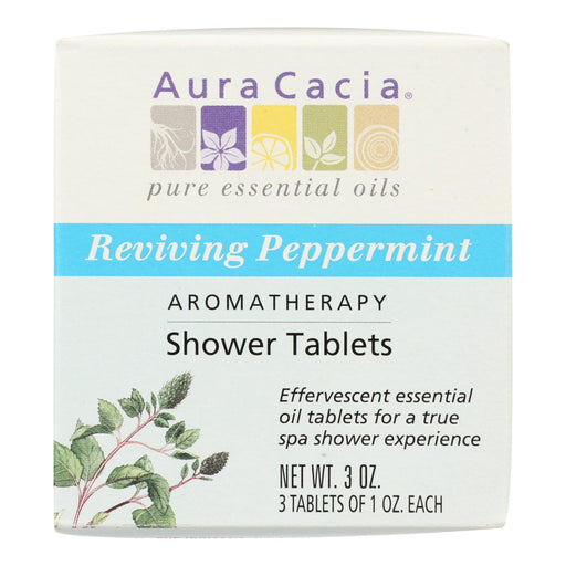 Aura Cacia - Reviving Aromatherapy Shower Tablets Peppermint - 3 Tablets Biskets Pantry 