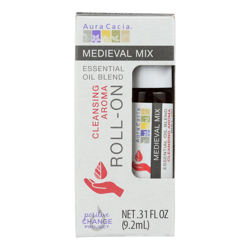 Aura Cacia - Roll On Essential Oil - Medieval - Case Of 4 - .31 Fl Oz Biskets Pantry 