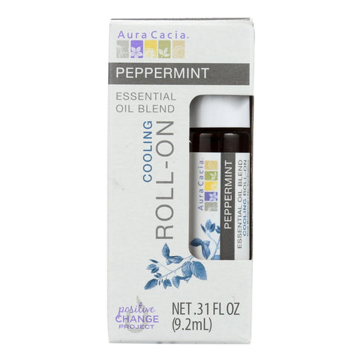 Aura Cacia - Roll On Essential Oil - Peppermint - Case Of 4 - .31 Fl Oz Biskets Pantry 
