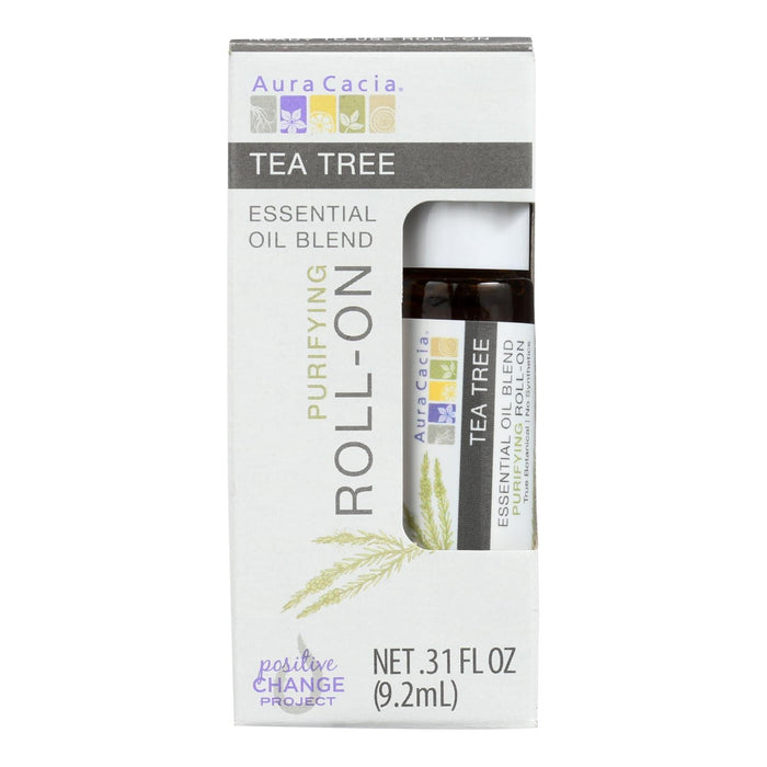 Aura Cacia - Roll On Essential Oil - Tea Tree - Case Of 4 - .31 Fl Oz Biskets Pantry 