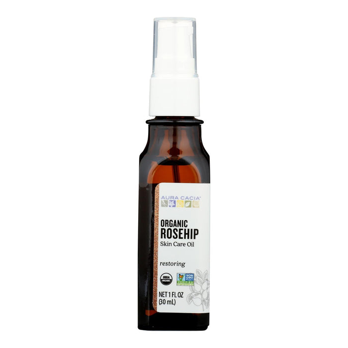 Aura Cacia - Rosehip Seed Skin Care Oil Certified Organic - 1 Fl Oz Biskets Pantry 