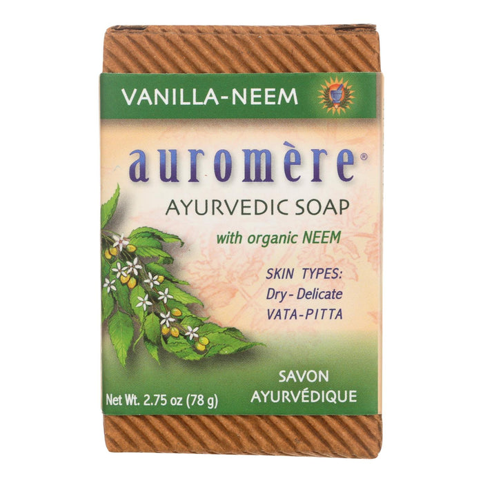 Auromere Bar Soap - Ayurvedic - Vanilla Neem - 2.75 Oz Biskets Pantry 