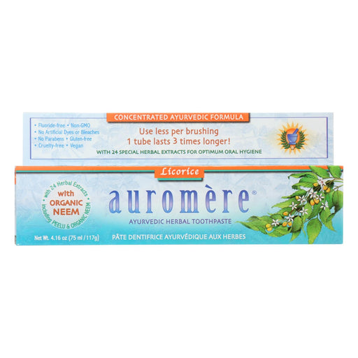 Auromere Toothpaste - Licorice - Case Of 1 - 4.16 Oz. Biskets Pantry 