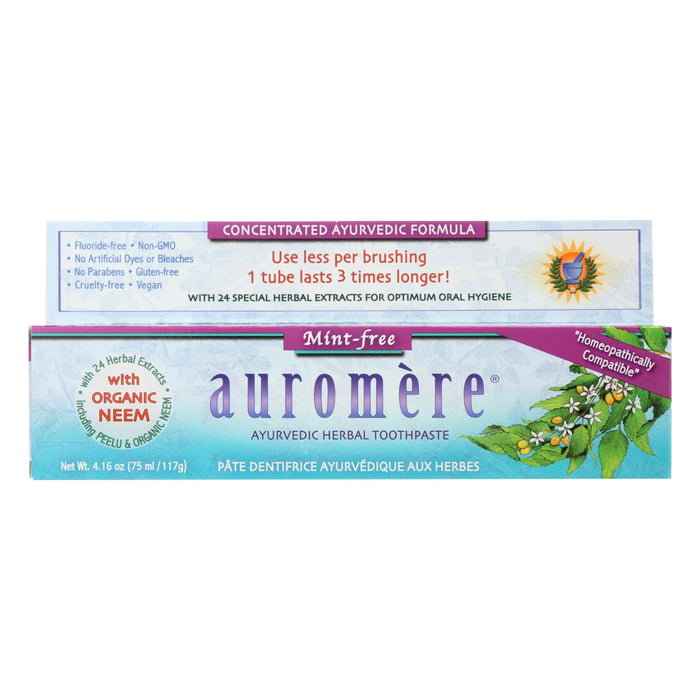 Auromere Toothpaste - Mint-free - Case Of 1 - 4.16 Oz. Biskets Pantry 
