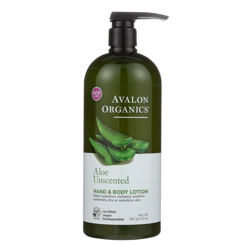 Avalon Organics Hand And Body Lotion Aloe Unscented - 32 Fl Oz Biskets Pantry 