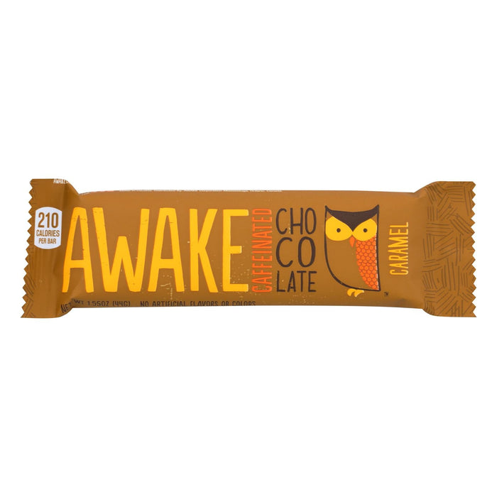 Awake Chocolate - Bar Caffine Chocolate Caramel - Case Of 12-1.55 Oz Biskets Pantry 