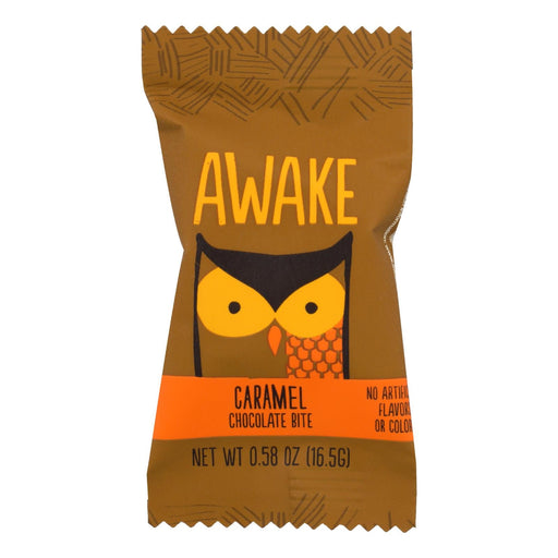 Awake Chocolate - Bites Chocolate Caramel - Case Of 50-.58 Oz Biskets Pantry 