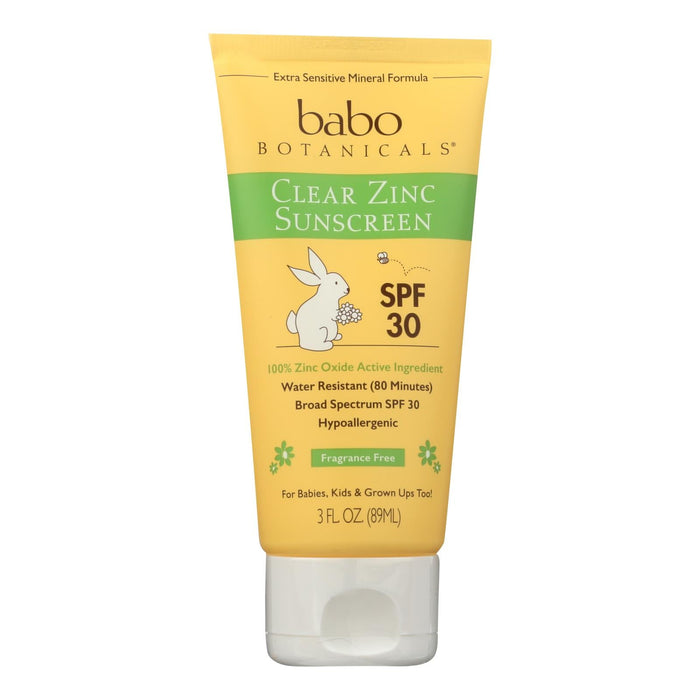 Babo Botanicals - Sunscreen - Clear Zinc Unscented Spf 30 - 3 Oz Biskets Pantry 