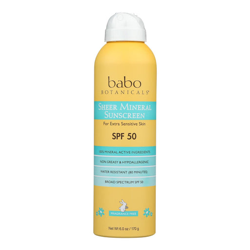 Babo Botanicals - Sunscrn Sheer Spry Spf 50 - 1 Each-6 Oz Biskets Pantry 