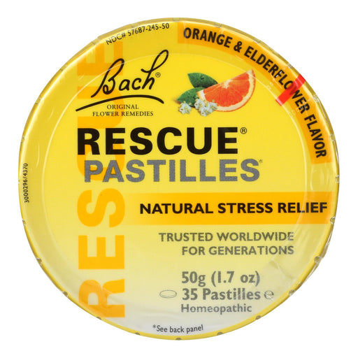 Bach Flower Remedies Rescue Remedy Pastilles Orange Elderflower - 1.7 Oz - Case Of 12 Biskets Pantry 