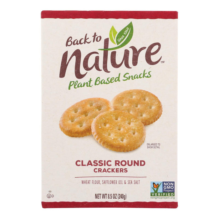 Back To Nature Classic Round Crackers - Safflower Oil And Sea Salt - Case Of 6 - 8.5 Oz. Biskets Pantry 