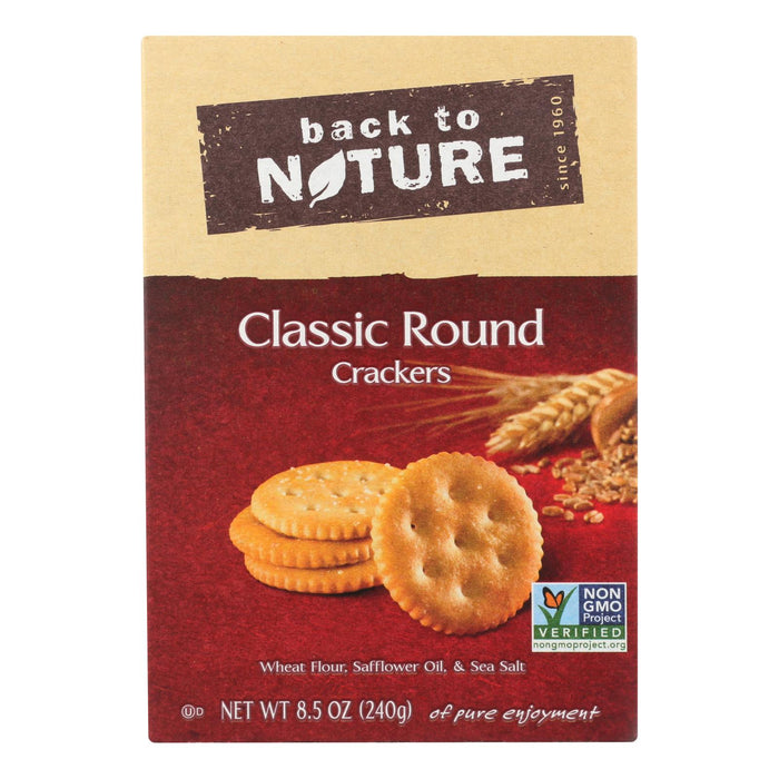 Back To Nature Classic Round Crackers - Safflower Oil And Sea Salt - Case Of 6 - 8.5 Oz. Biskets Pantry 