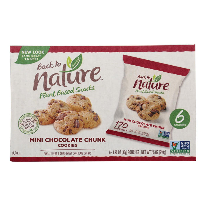 Back To Nature Cookies - Mini Chocolate Chunk - Case Of 4 - 1.25 Oz. Biskets Pantry 