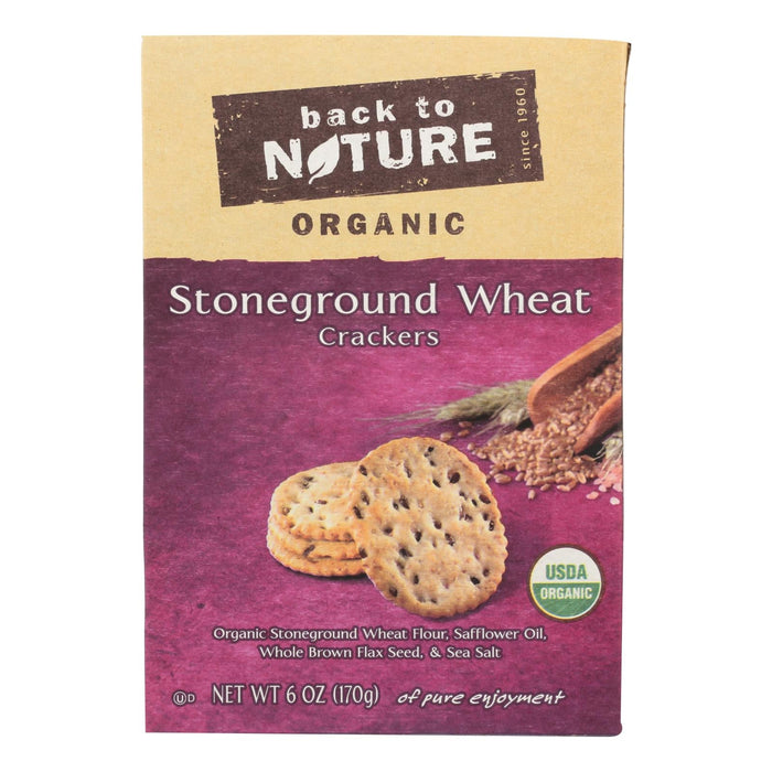 Back To Nature Crackers - Organic Stoneground Wheat - Case Of 6 - 6 Oz. Biskets Pantry 