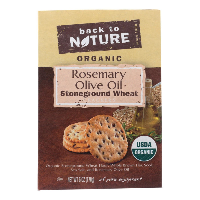Back To Nature Crackers - Rosemary And Olive Oil Stoneground Wheat - Case Of 6 - 6 Oz. Biskets Pantry 